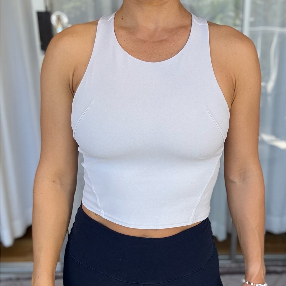 Lululemon Wonder Train Racerback Crop Top Bone S